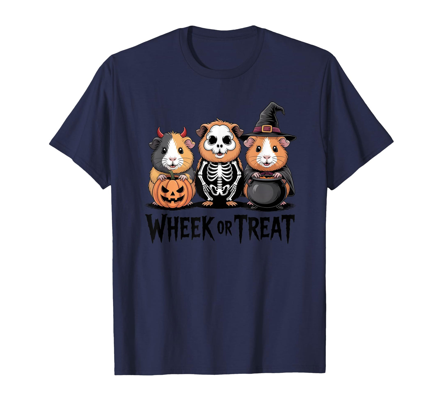 Vintage Halloween Guinea Pigs Wheek or Treat Spooky T-Shirt