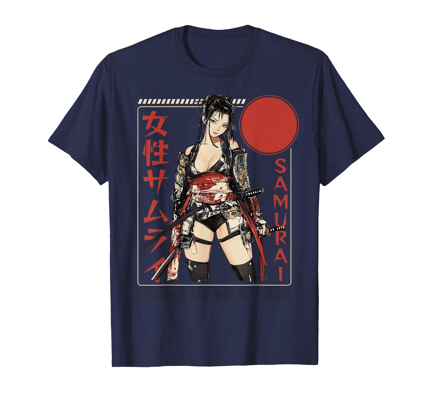 Samurai Warrior Waifu Girl Japanese Ukiyo-e Manga Samurai T-Shirt