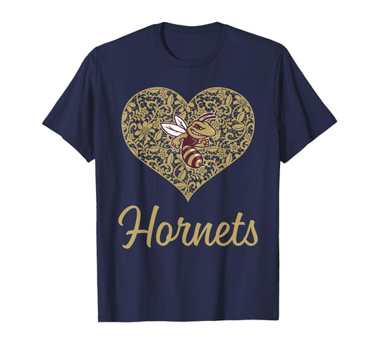 Licking Heights Hornets Logo Lace Heart HS T-Shirt