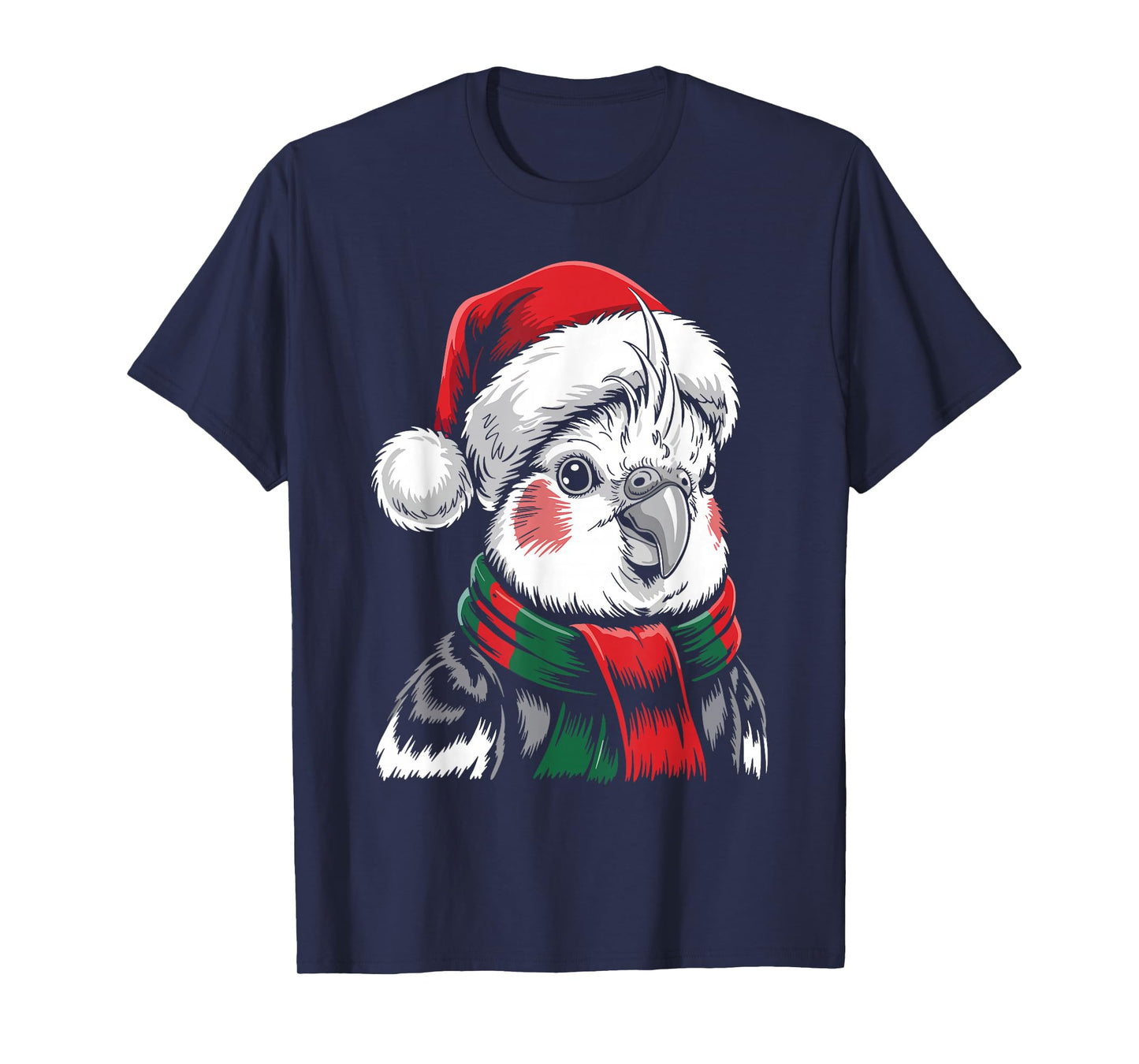 Cockatiels Xmas Santa Hat Scarf Christmas Costume T-Shirt