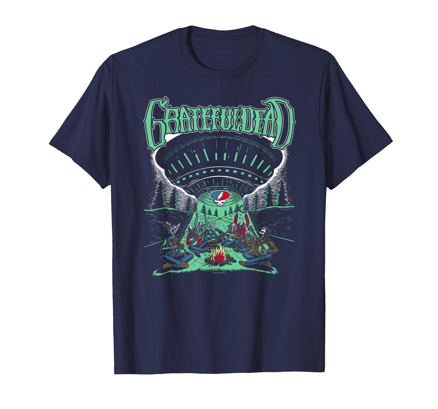 Grateful Dead Skeletons and Aliens Camping Band T-Shirt