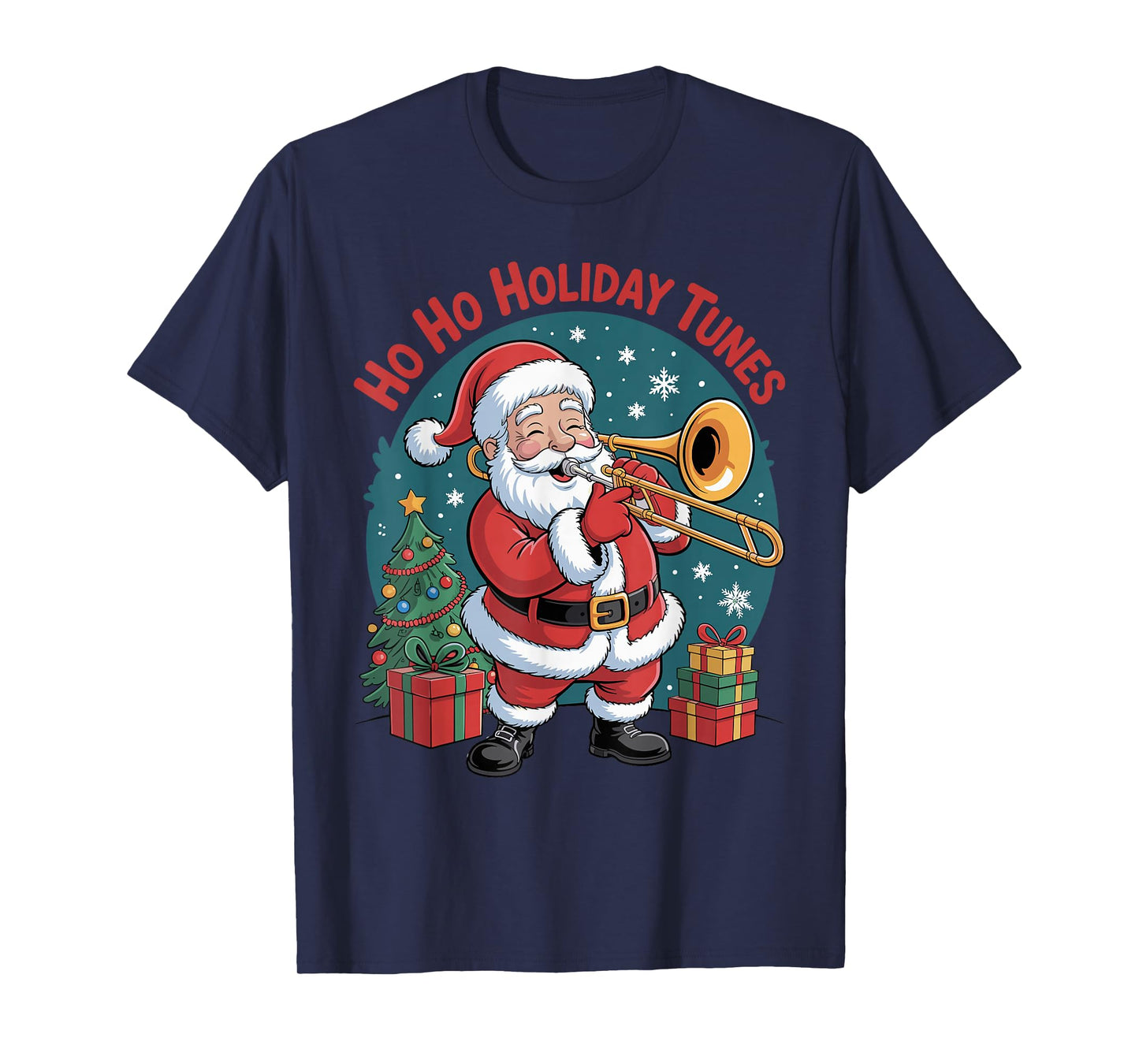 Funny Santa Playing Trombone Holiday Chrismas Xmas Pajama T-Shirt