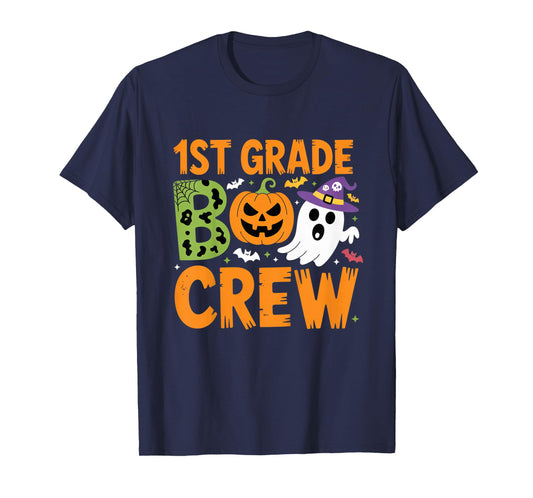 1st Grade Boo Crew Halloween Classroom Outfit Kids Teachers T-Shirt