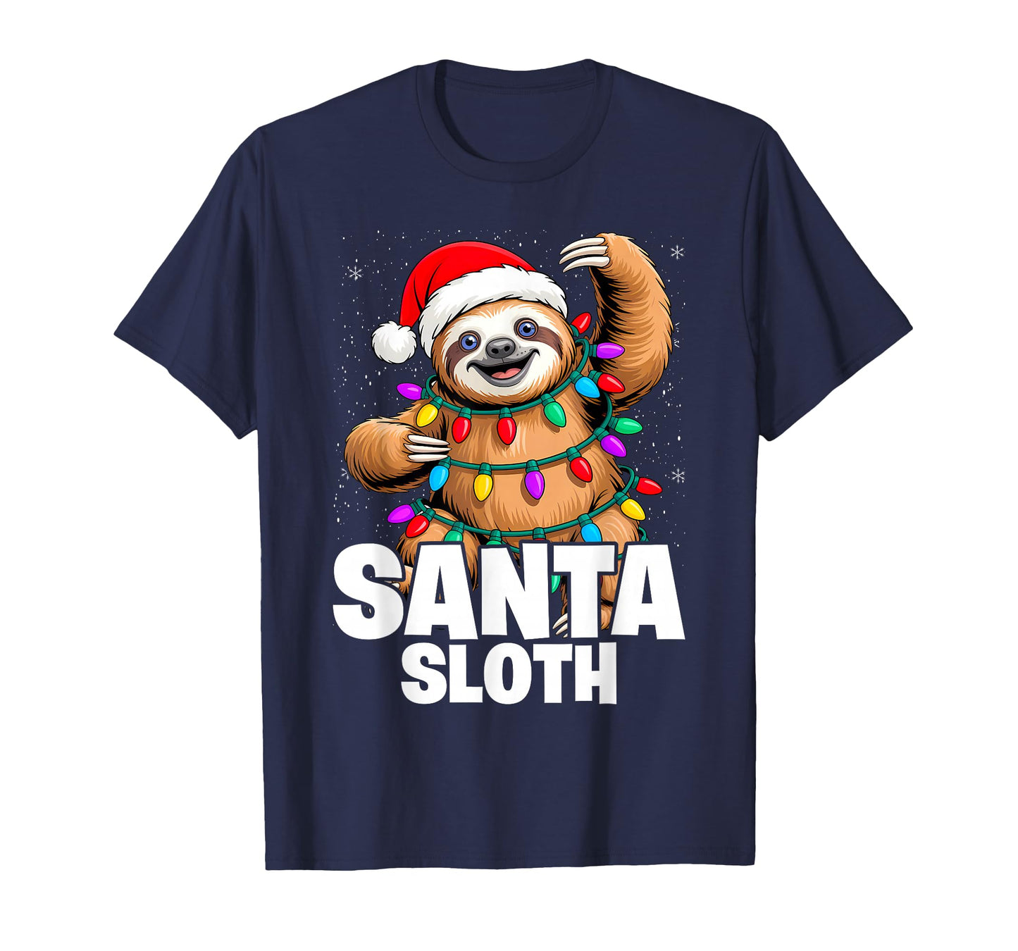 Santa Claus Sloth Christmas Holidays Men Women Kids T-Shirt