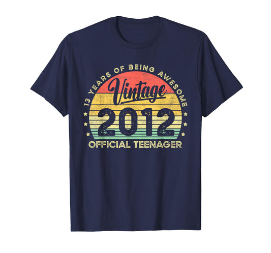 Vintage 2012 Official Teenager 13th Birthday Gifts 13 Yr Old T-Shirt