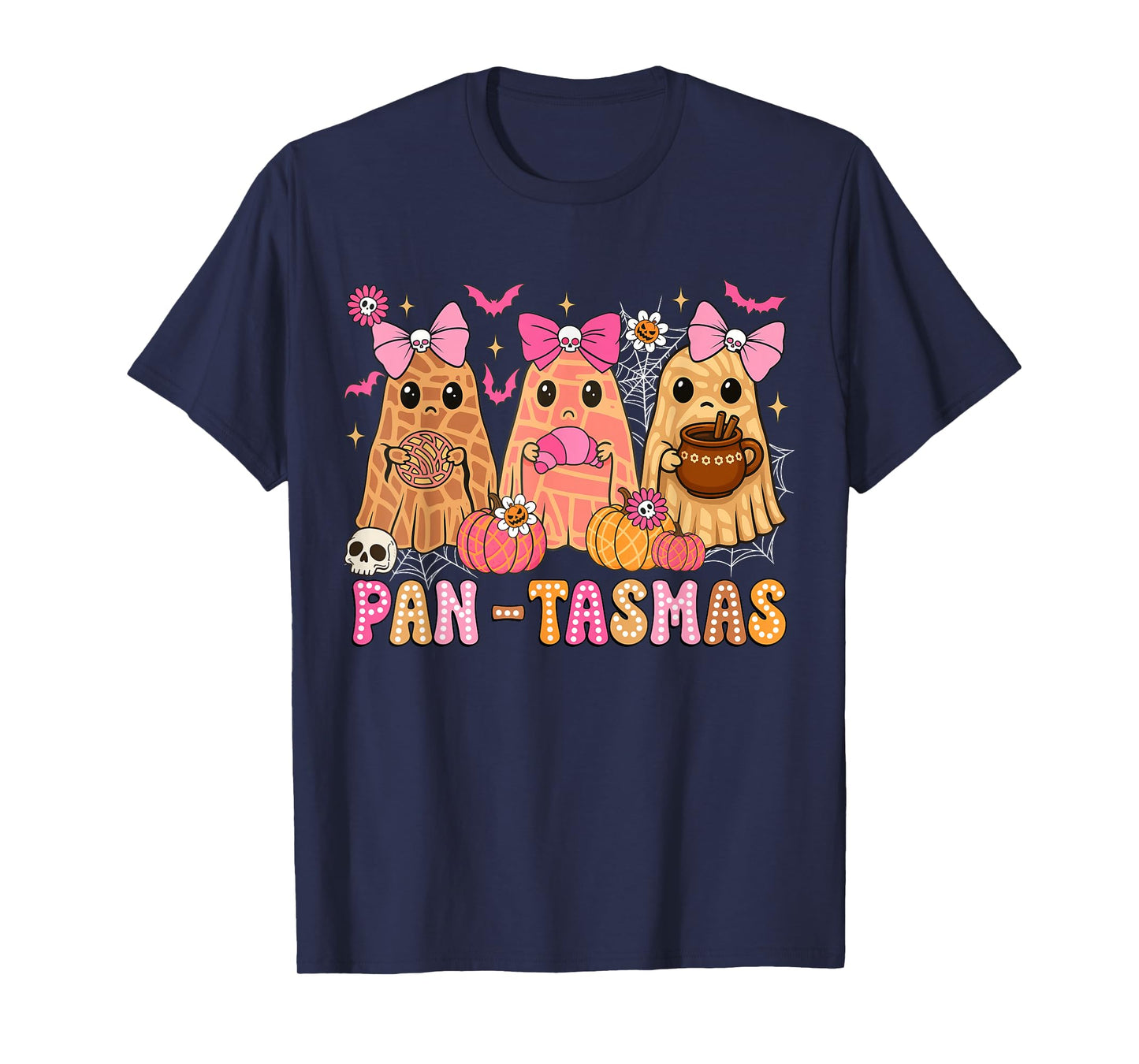 Funny Pantasmas Ghost Pan Dulce Halloween Mexican Conchas T-Shirt