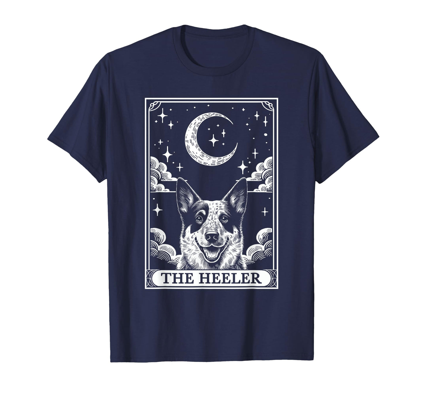 Tarot Card Vintage Crescent Moon Australian Cattle Dog Mom Men Women Kids T-Shirt