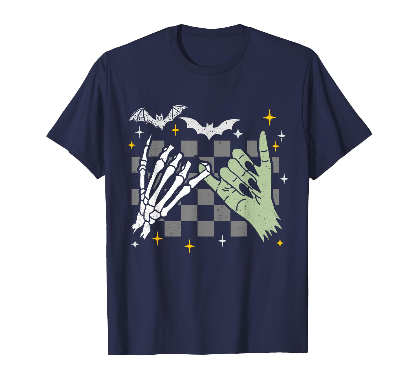 Halloween Skeleton and Witch's Hands Spooky Pinky Swear T-Shirt