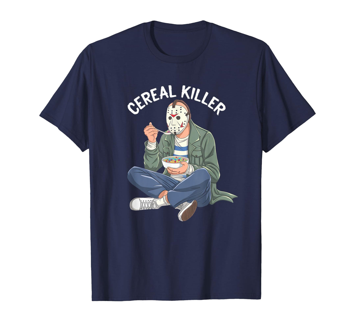 Cereal Killer Masked Character Eating Breakfast T-Shirt