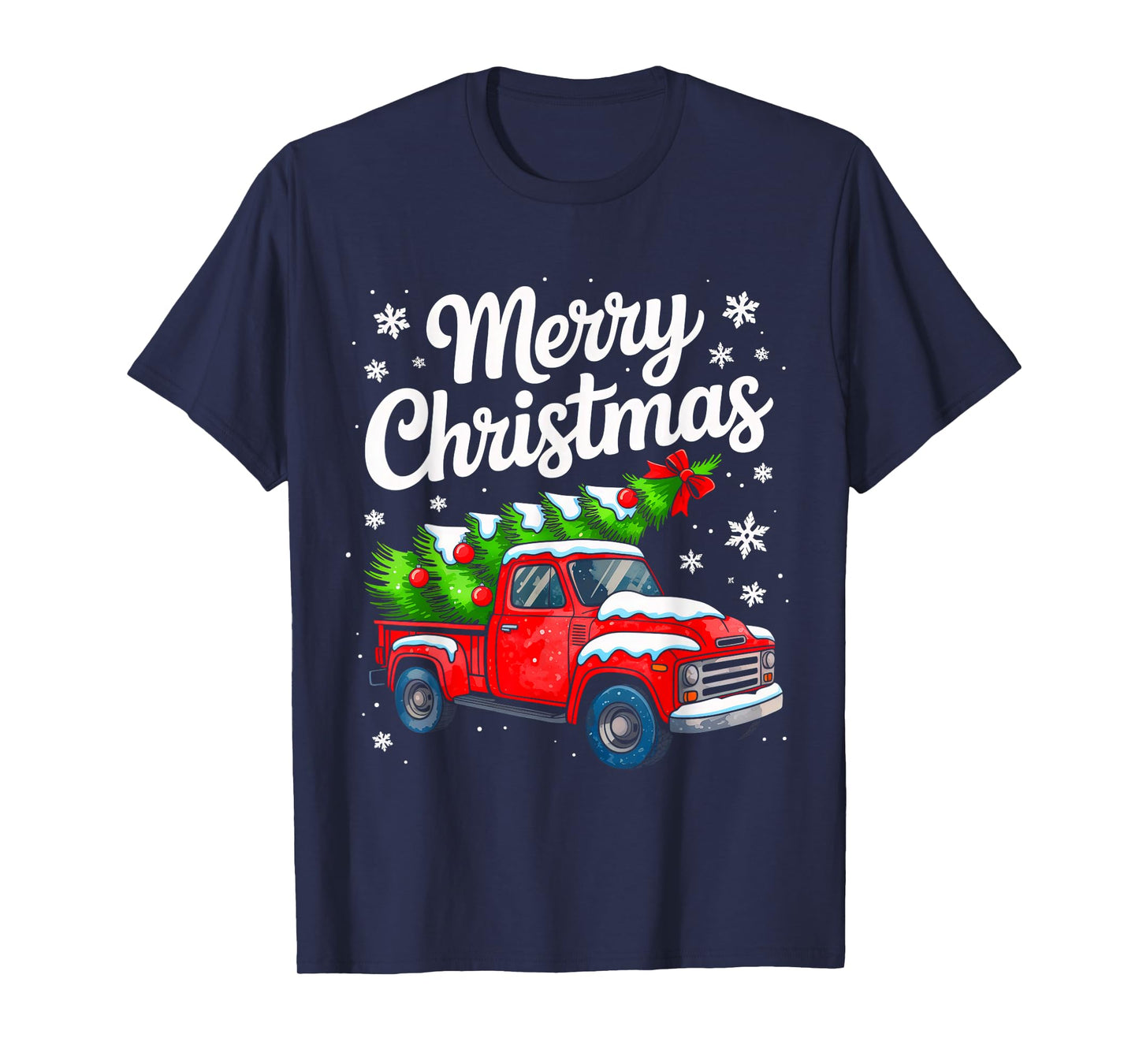 Merry Christmas Red Truck Family Matching Christmas Pajama T-Shirt
