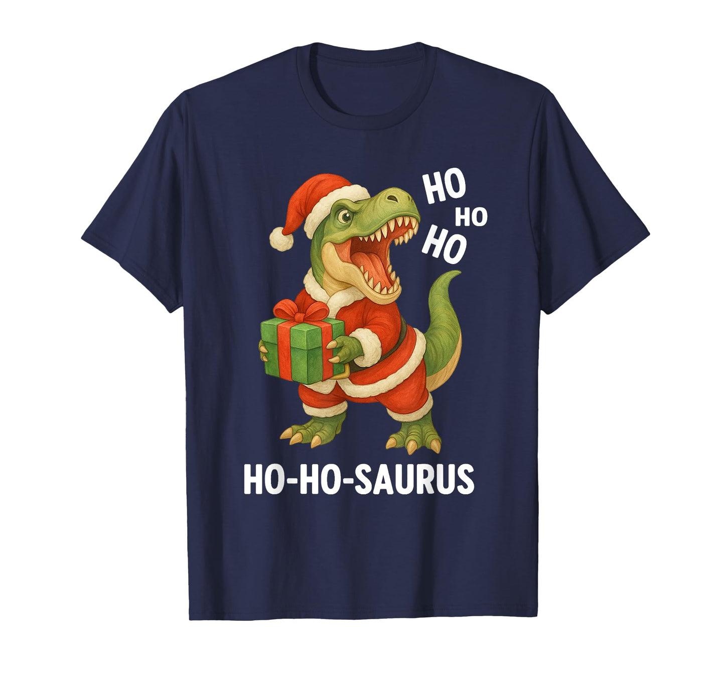 Santa Rex Kid Christmas Dinosaur T-Rex for Boys Ho-Ho-Saurus T-Shirt