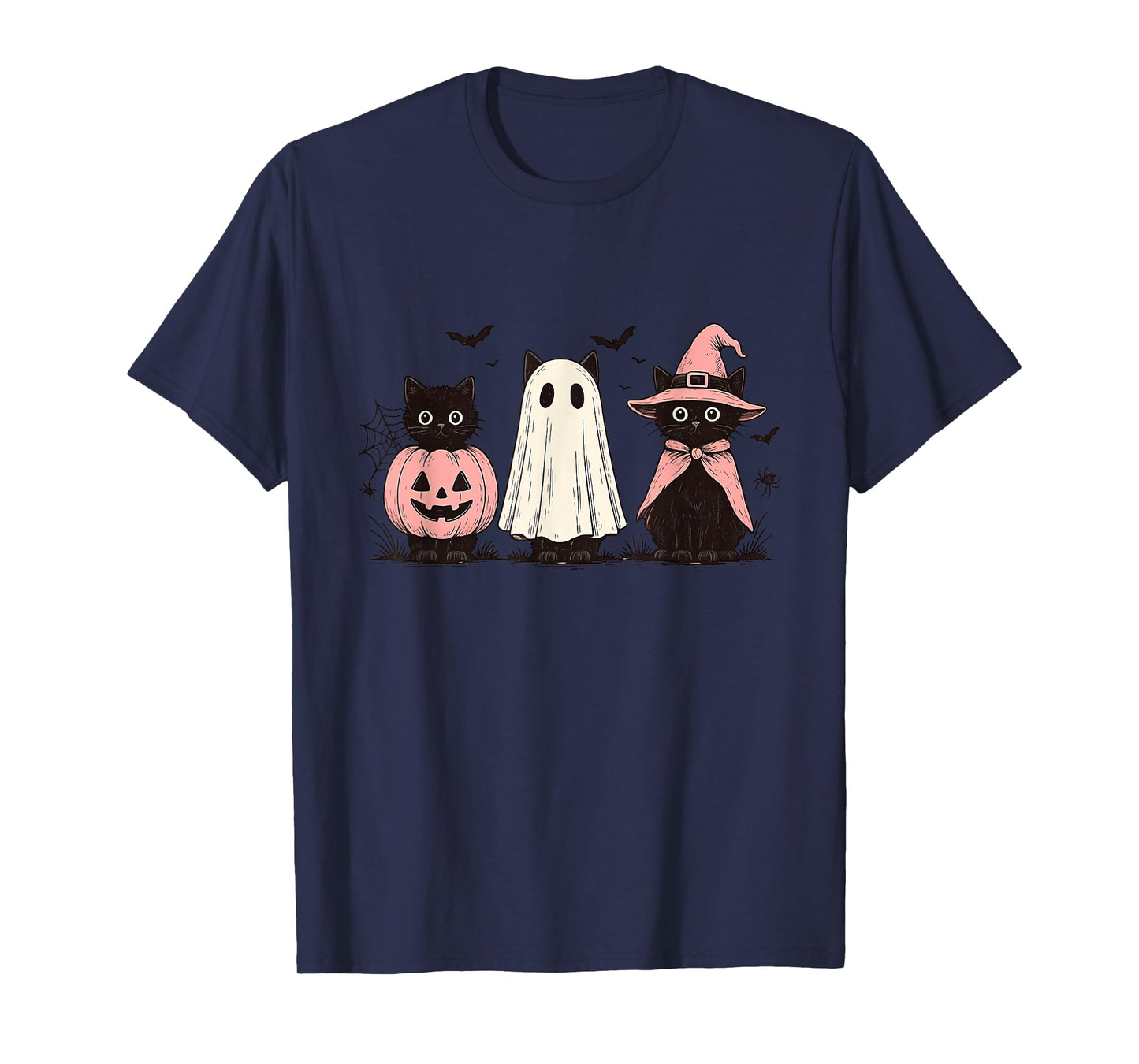 Boo Ghost Black Cat Halloween Cat Spooky Kitty Cat Lover T-Shirt