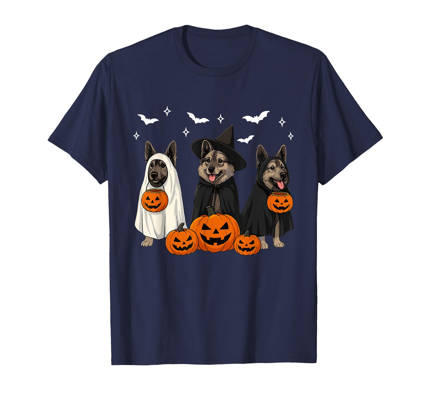 Fall Norwegian Elkhound Halloween Norwegian Elkhound Dog Mom T-Shirt