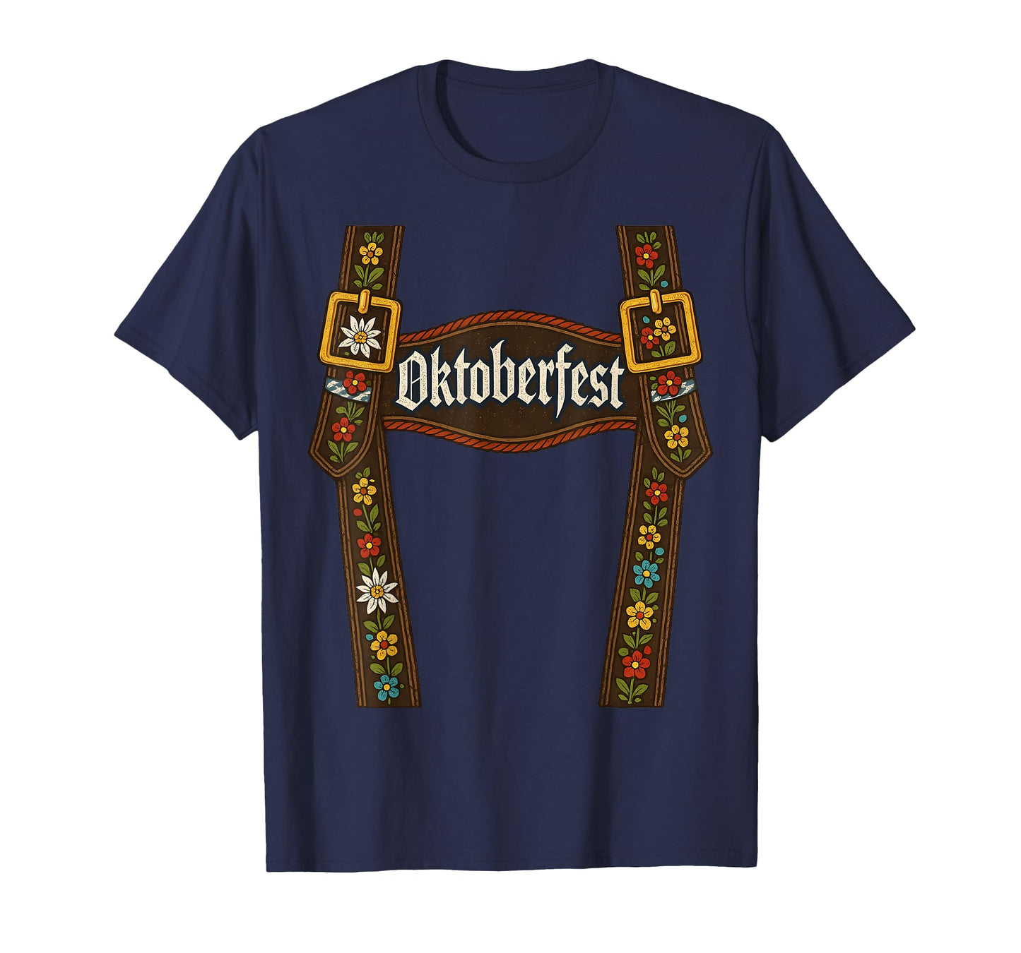 Oktoberfest Lederhosen Suspenders Vintage Graphic Tee T-Shirt