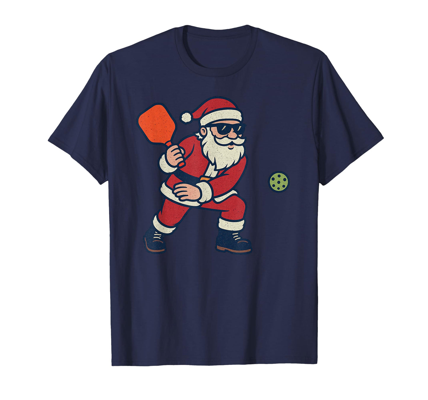 Santa Playing Pickleball Christmas Vintage Funny Xmas T-Shirt