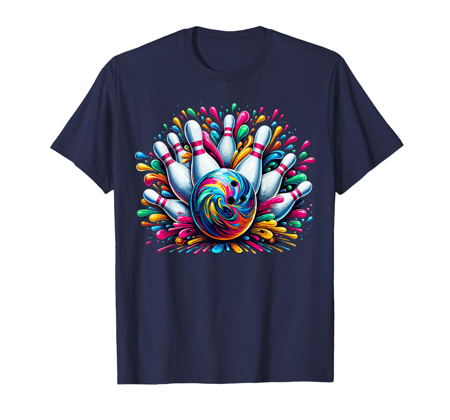 Bowling Cute Colorsplash Ball T-Shirt