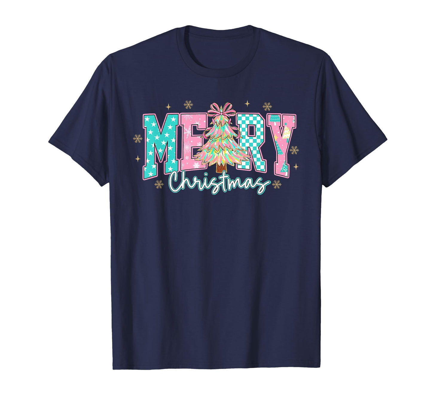 Merry Christmas Coquette Bow Xmas Tree Pajamas Holiday Funny T-Shirt