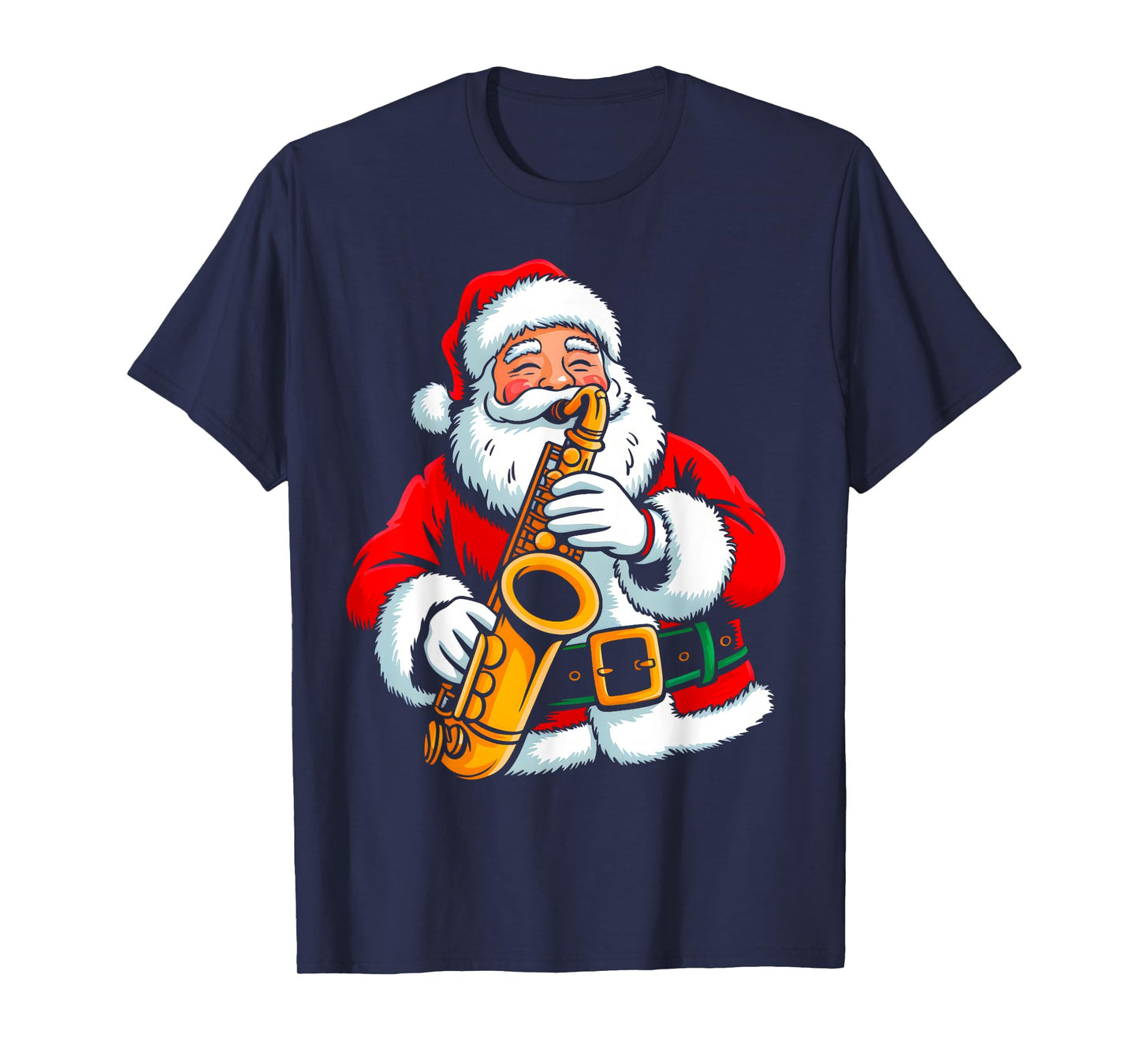 Santa Playing Saxophone Xmas Vibes Funny Christmas Pajama T-Shirt