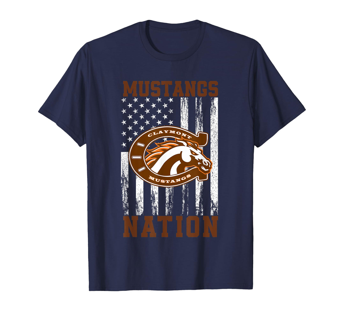Claymont Mustangs Logo Nation HS T-Shirt