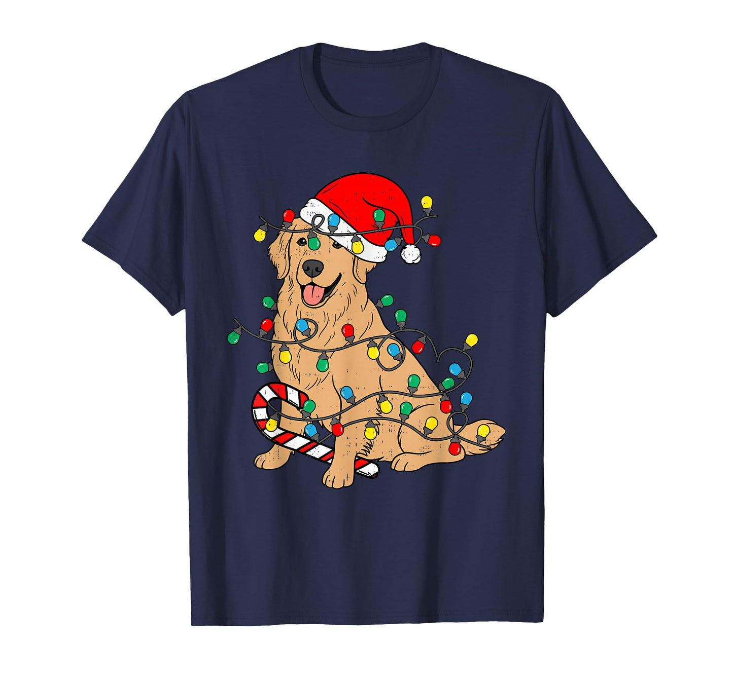 Golden Retriever Dog Christmas Lights Xmas Pet Dog Lover T-Shirt