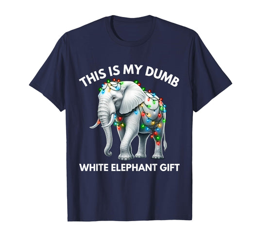 Funny White Elephant Gift Wrapped Elephant Dumb Gift T-Shirt
