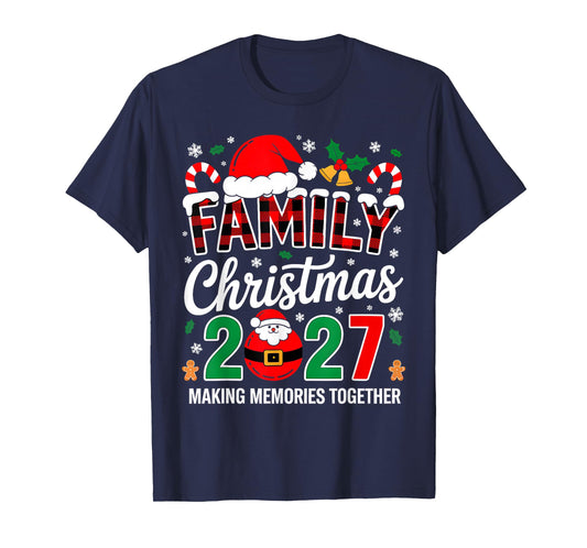 Family Christmas 2027 Matching Squad Santa Elf Funny Xmas T-Shirt