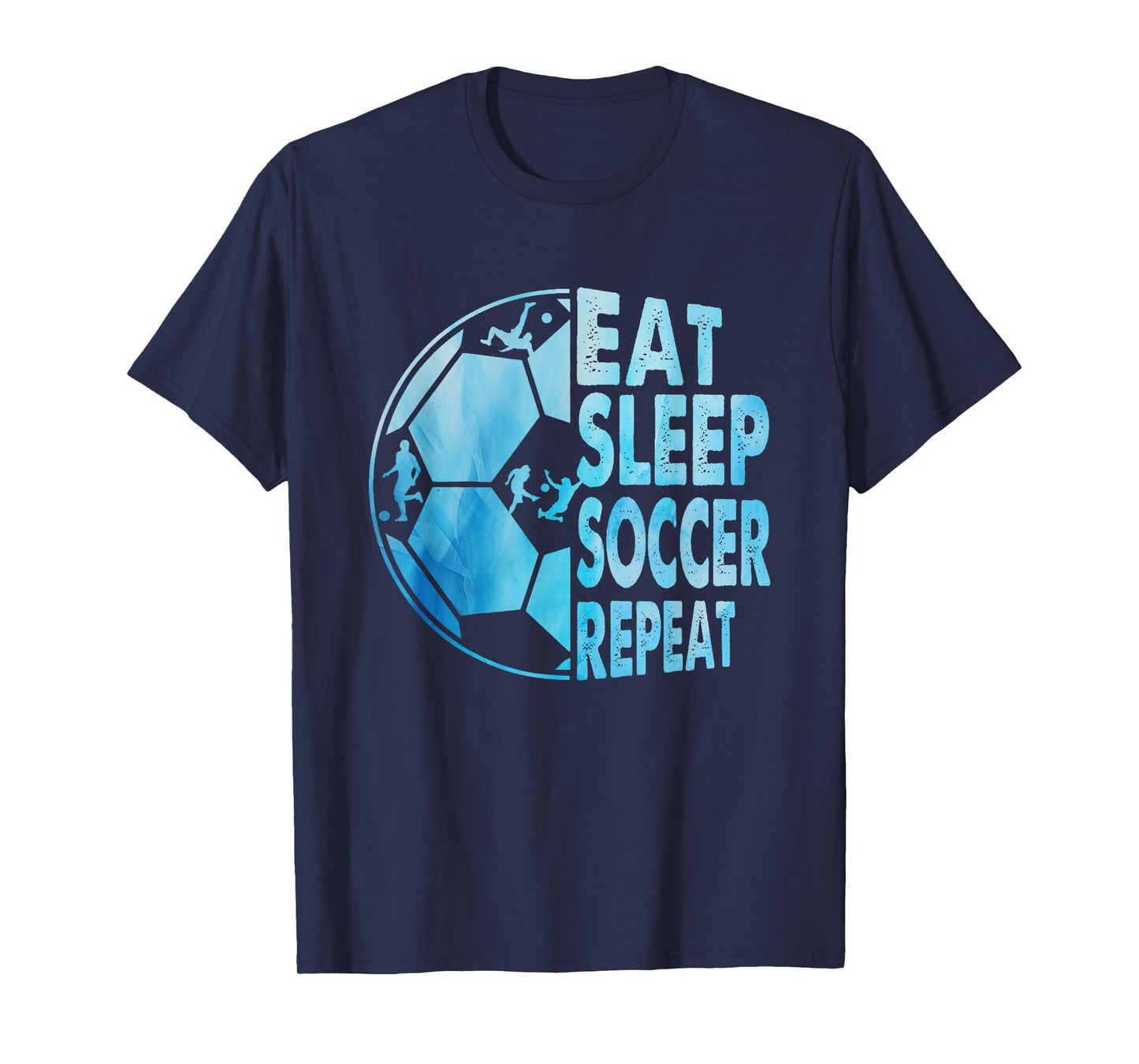 Eat Sleep Soccer Repeat For Youth Girls Kids Boys Purple T-Shirt