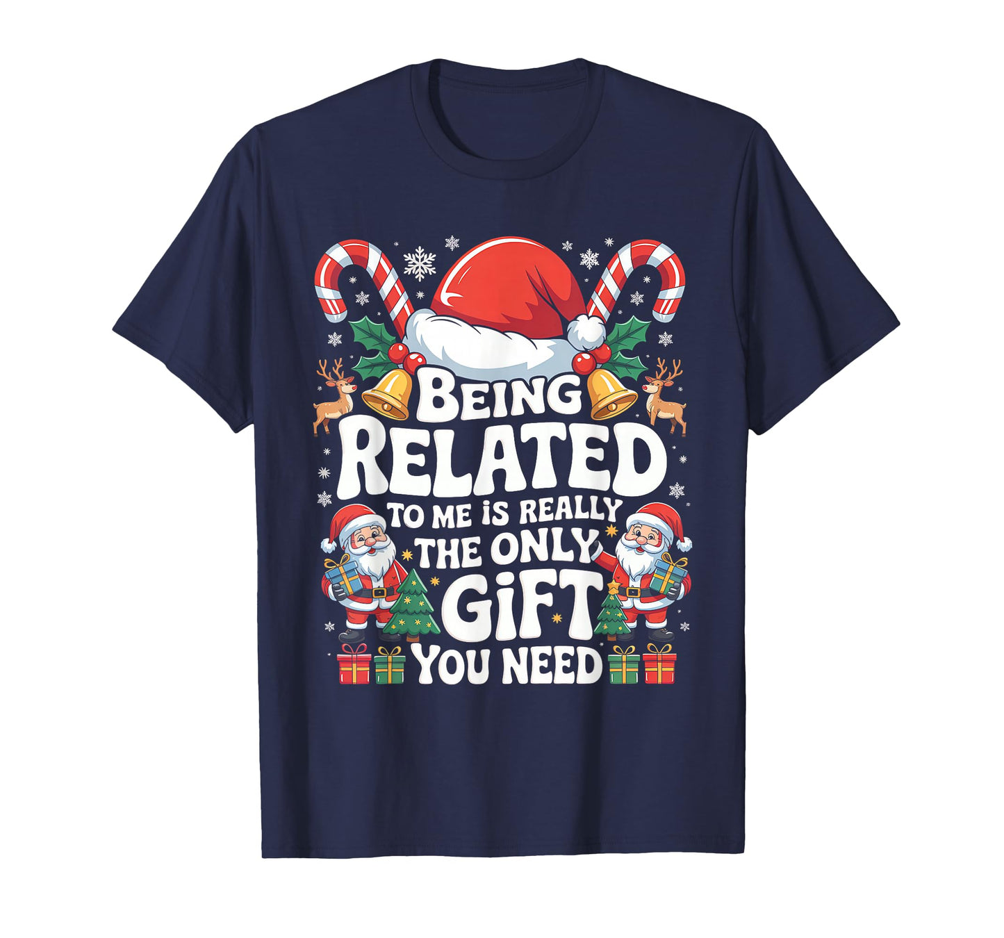 Groovy Being Related to Me Funny Christmas Family Xmas Vibes T-Shirt