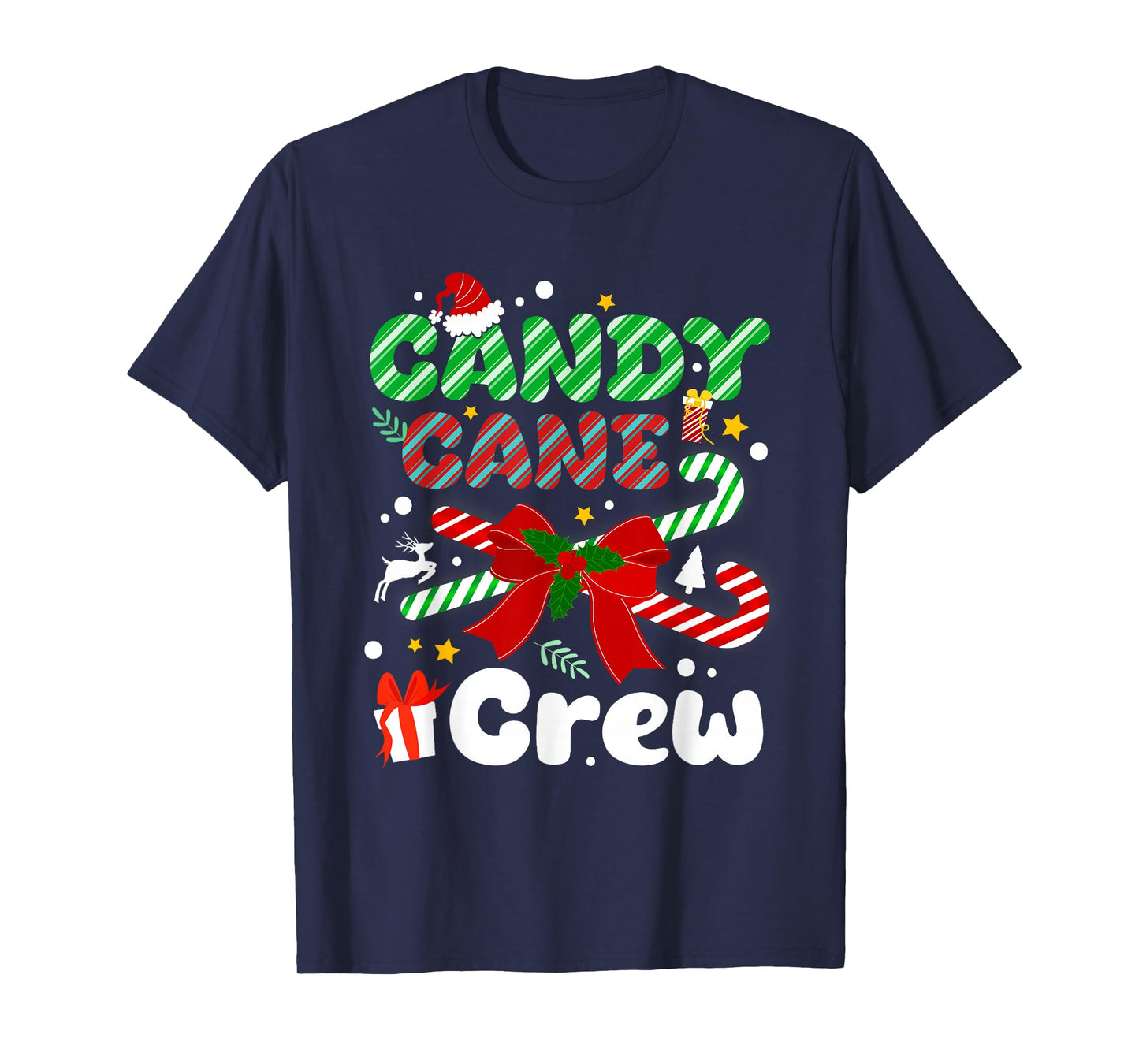 Candy Cane Crew Christmas Holiday Santa Xmas Family Matching T-Shirt