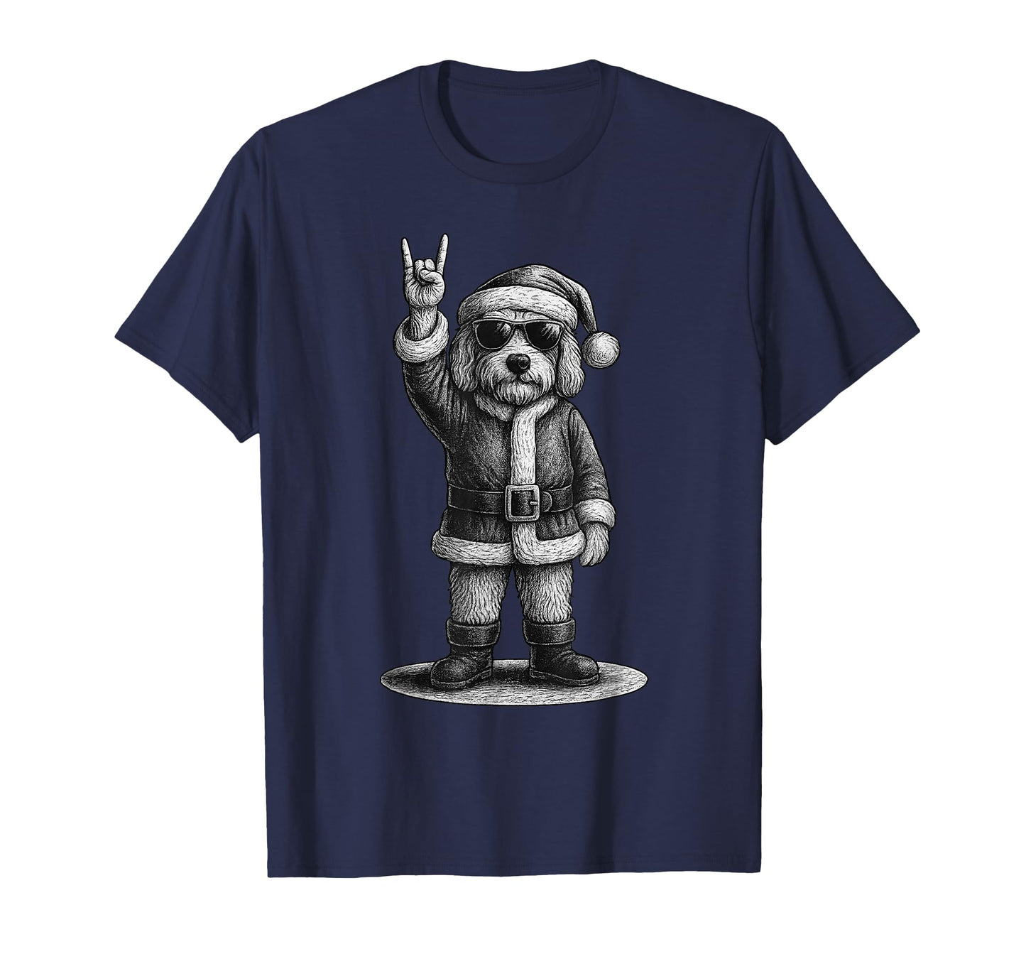 Goldendoodle Rock Music Christmas Dog Lover T-Shirt