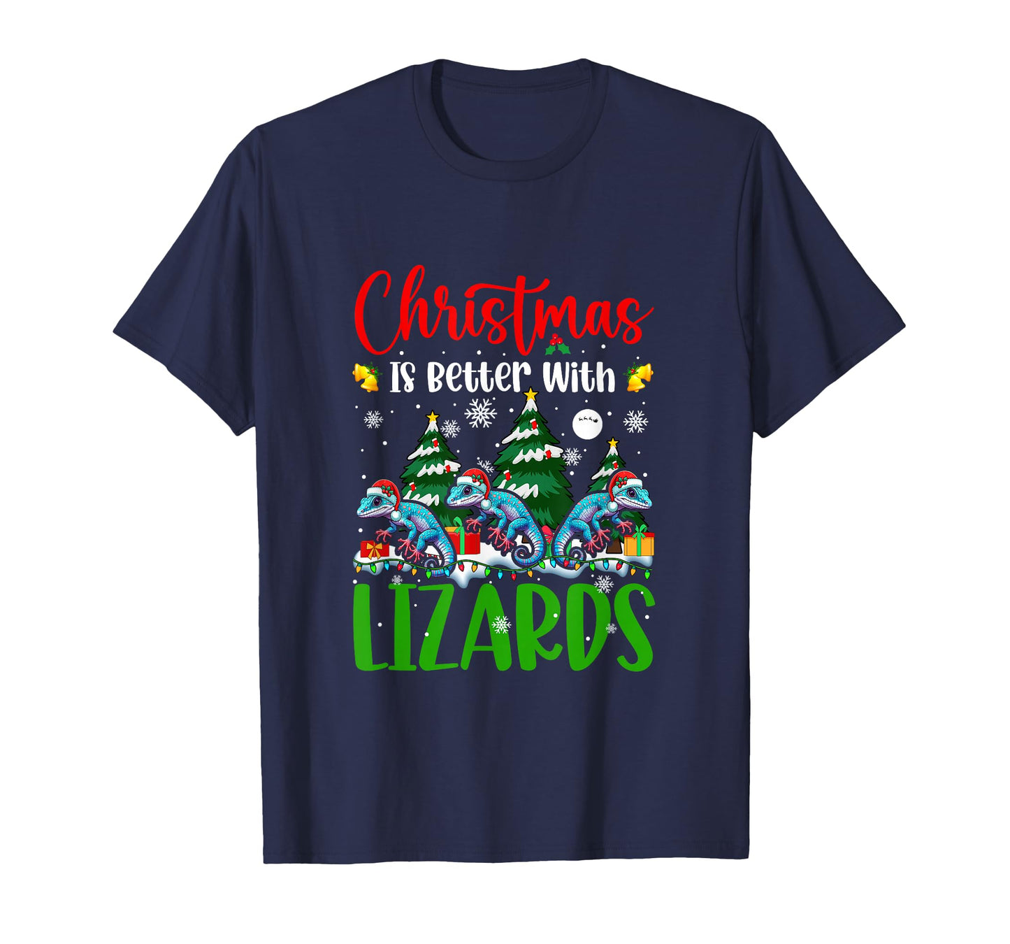 Xmas is Better Funny Joke Lizards Lover Christmas Tree T-Shirt