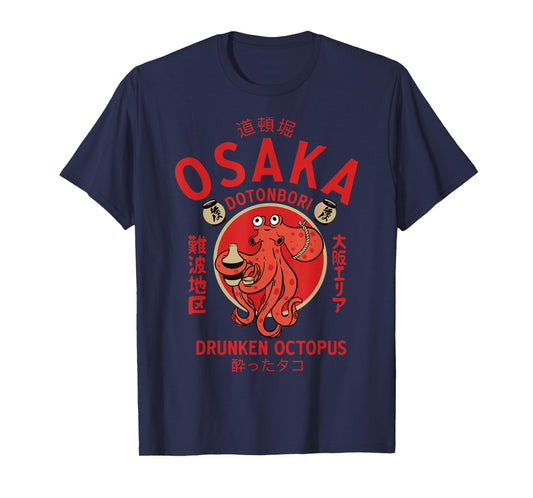 Osaka Japan Dotonbori Drunken Octopus T-Shirt