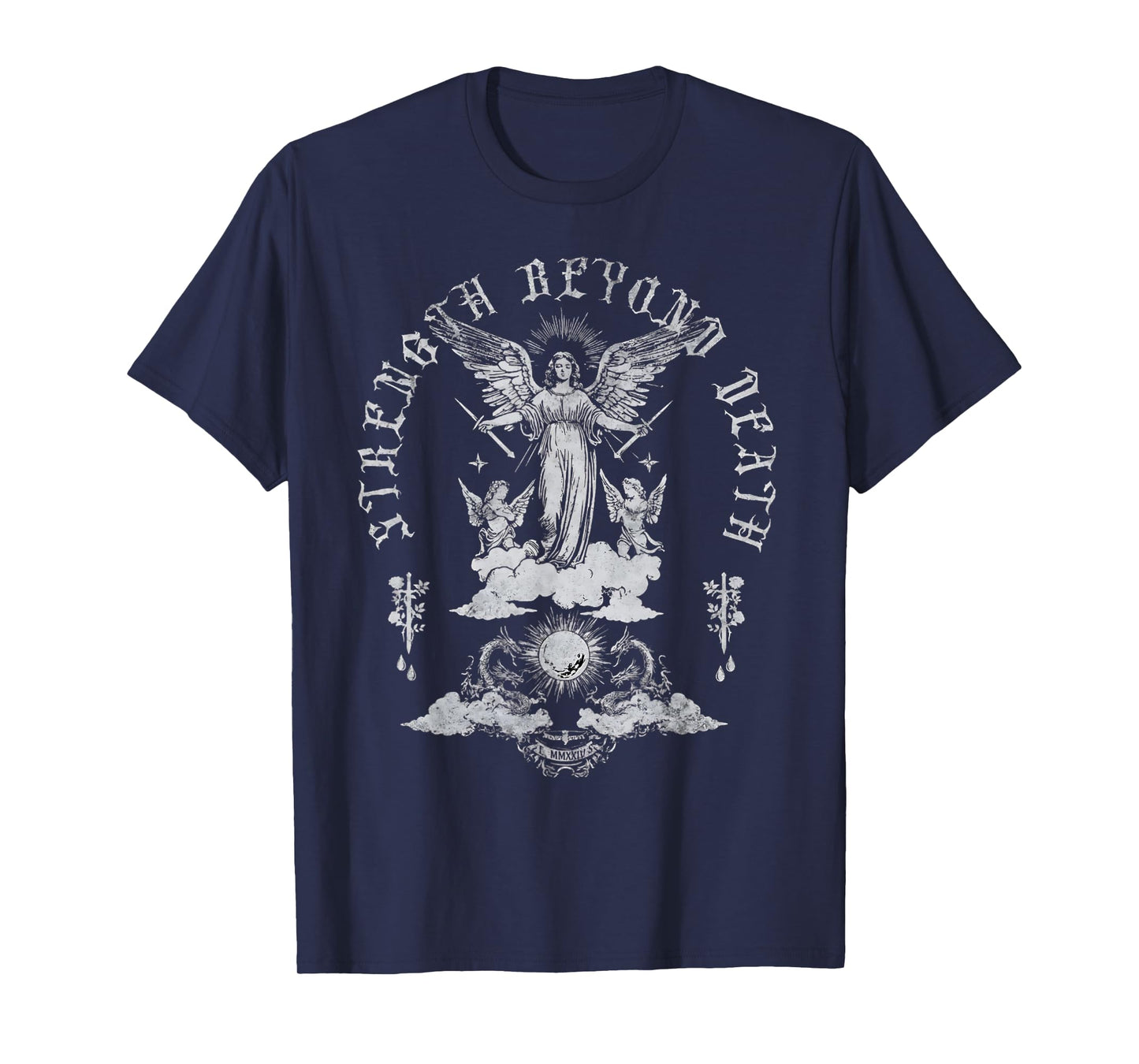 Angelcore Strength Beyond Death Grunge Y2K T-Shirt