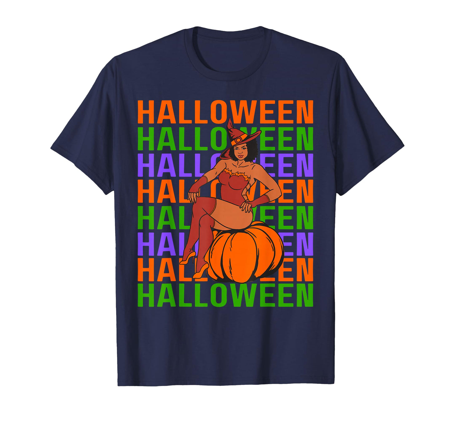 Funny Melanin Halloween Black Girl Magic Scary Blood Costume T-Shirt