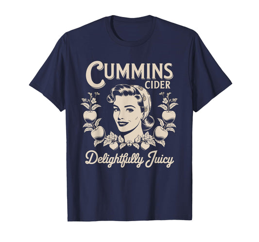 Delightfully Juicy Cummins Cider Vintage Humor Logo T-Shirt