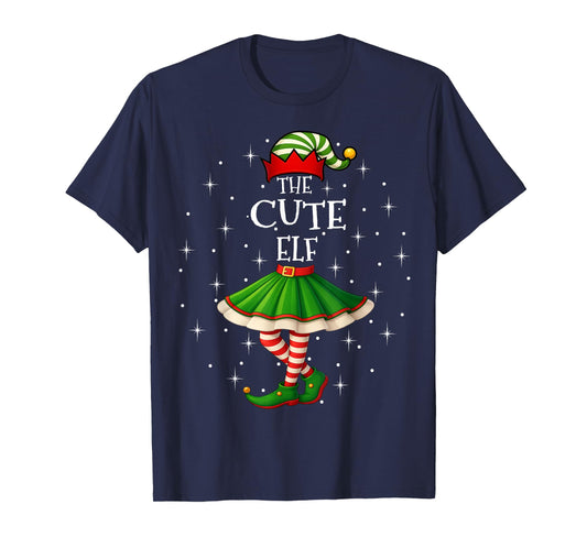 Cute Elf Christmas Family Matching Women Girls Xmas Party T-Shirt