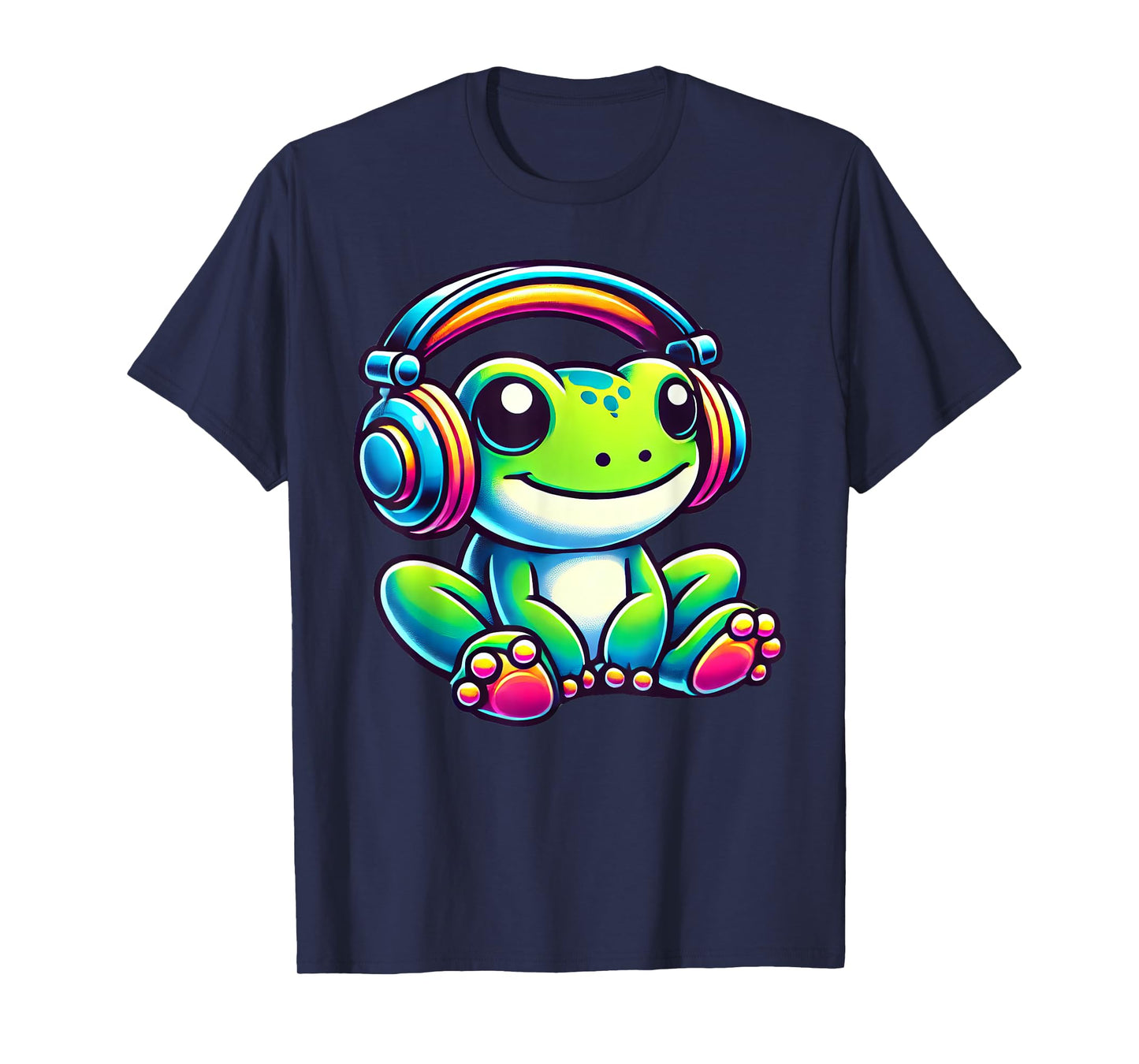 Cute Frog Wearing Headphones T-Shirt