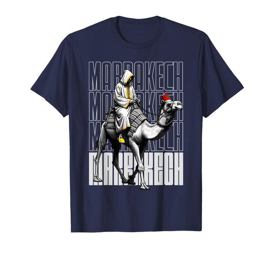Marrakech Camel Sunset Morocco Flag Marrakesh Lovers T-Shirt