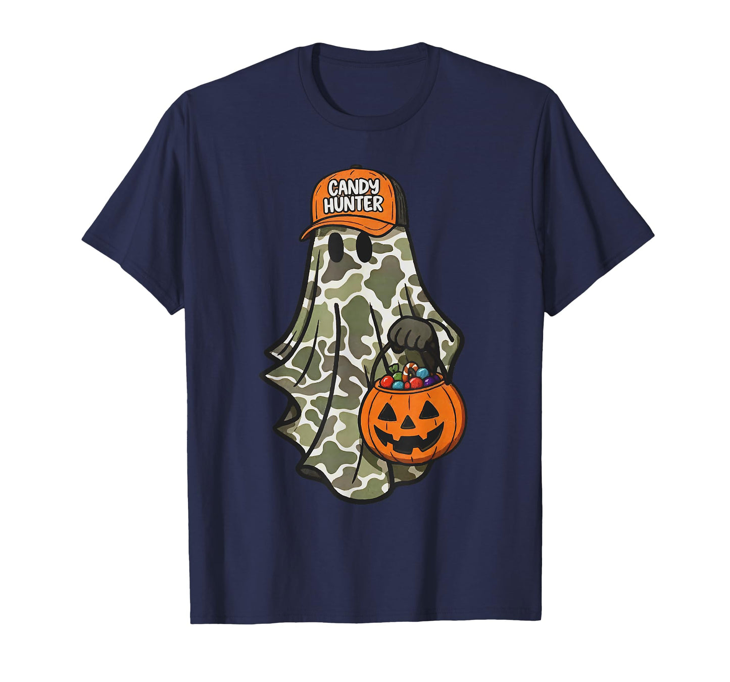 Halloween Camo Ghost Jack O Lantern Pumpkin for Kids Boys T-Shirt
