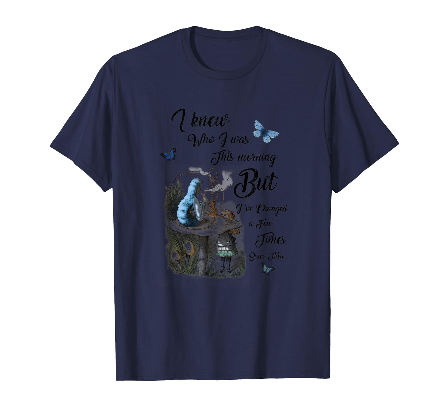Alice In Wonderland Quote Vintage Dictionary T-Shirt, Small, Blue
