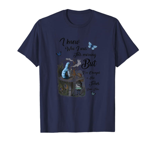 Alice In Wonderland Quote Vintage Dictionary T-Shirt, Small, Blue