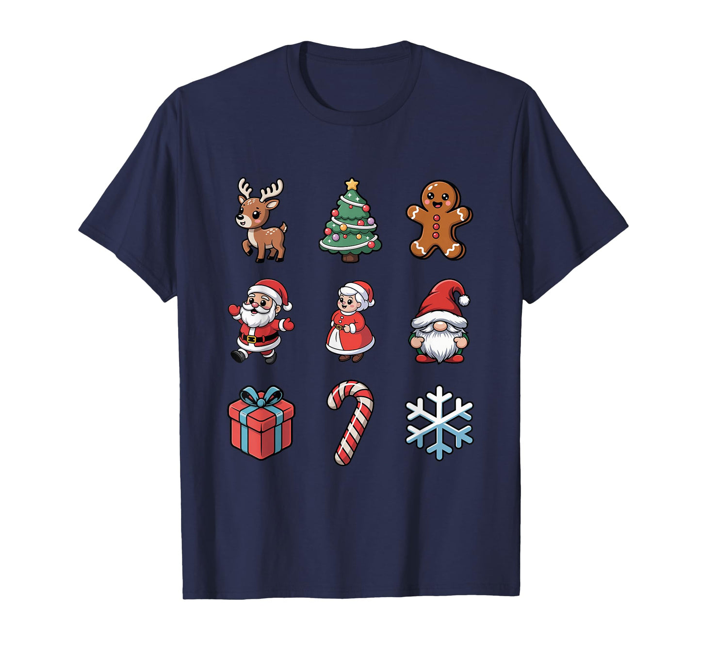 Cute Santa Gnome Reindeer Tree North Pole T-Shirt