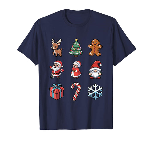 Cute Santa Gnome Reindeer Tree North Pole T-Shirt