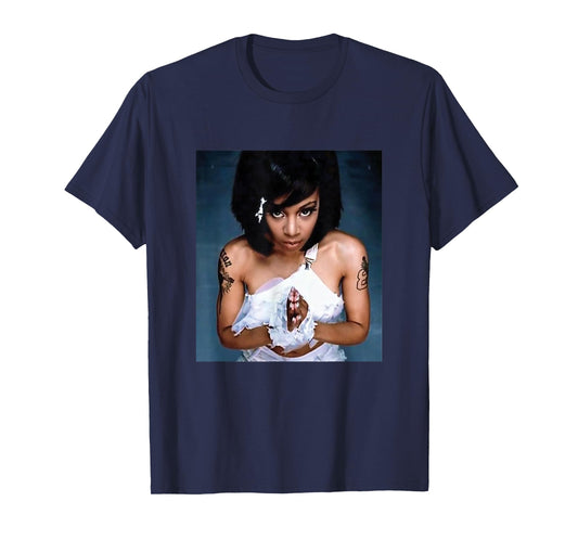 CROSS COLOURS Lisa Left Eye Lopes 1990's Vintage Legends T-Shirt - Black Unisex-Kids Retro Graphic Hip Hop Fans Vintage Enthusiasts Unisex T-Shirt