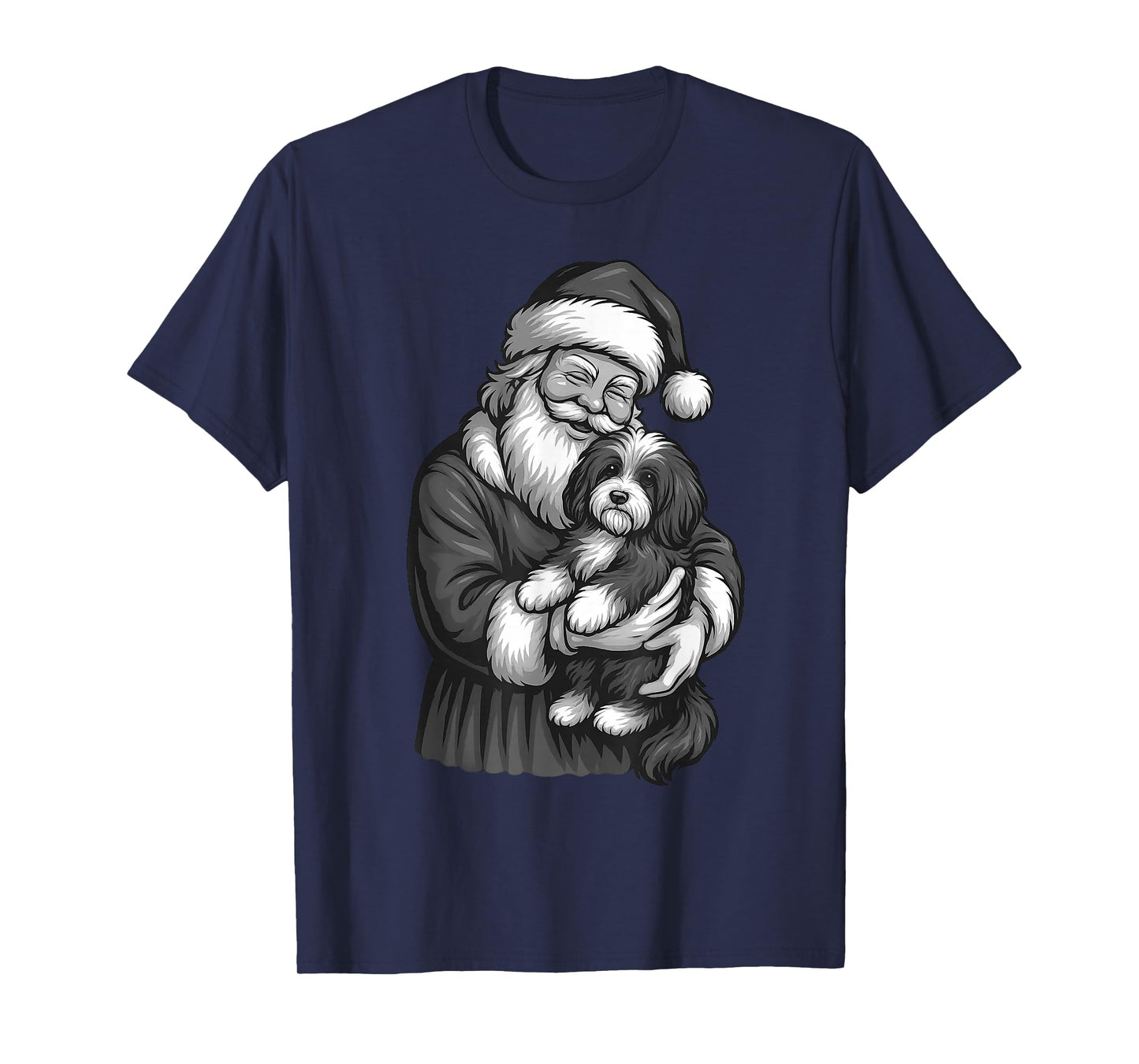 Havanese Dog Santa Claus Christmas Dog Lover T-Shirt