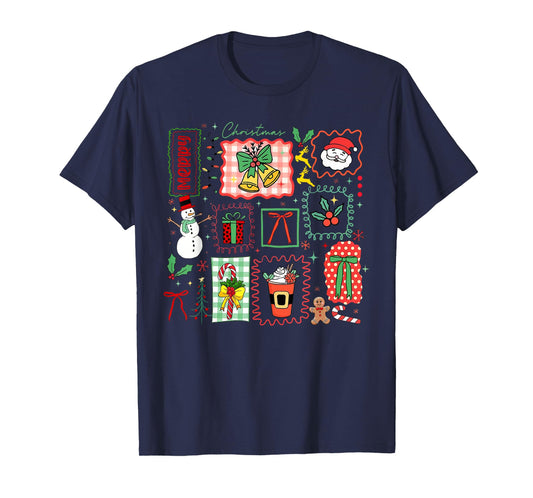 Coquette Bow Merry Christmas Xmas Santa Squad Holiday Funny T-Shirt
