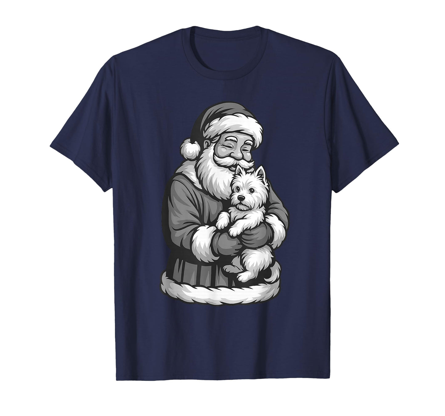 West Highland White Terrier Santa Claus Christmas Dog Lover T-Shirt