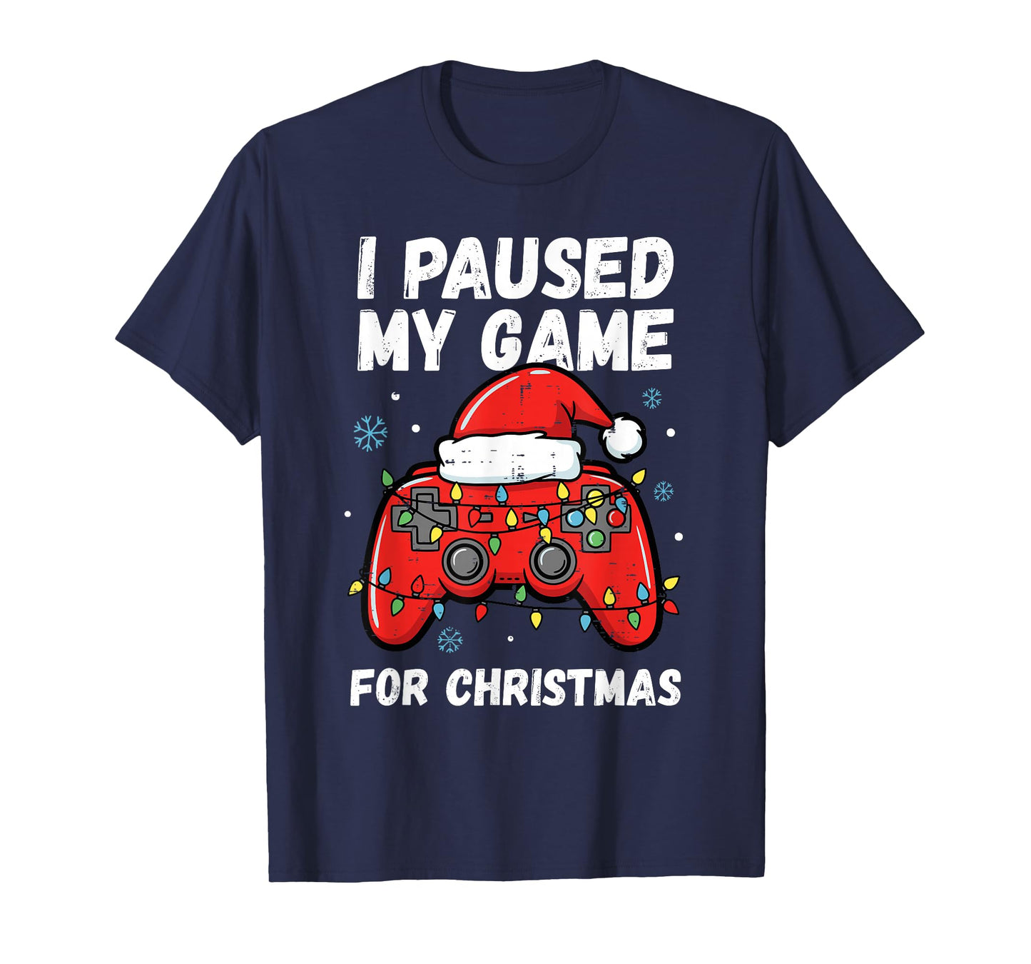 I Paused My Game for Christmas Holiday Kids Boys Men Teens T-Shirt