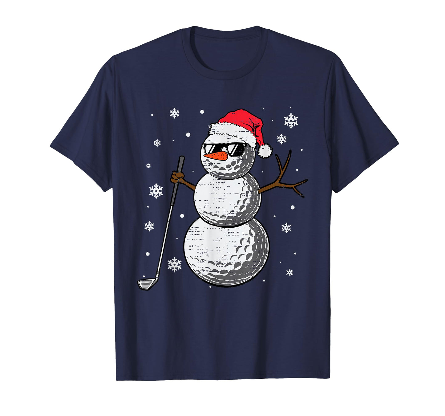Christmas Golf Snowman Hat Santa Xmas Golfer Mens Boy Kids T-Shirt
