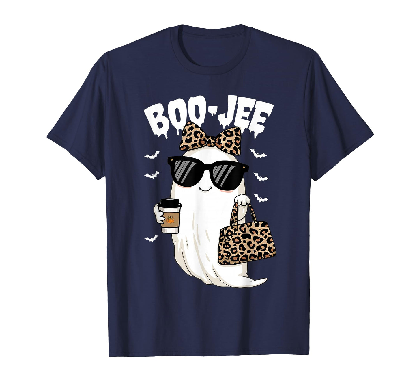 Boo JEE Boujee Pink Ghost Halloween October Vibes T-Shirt